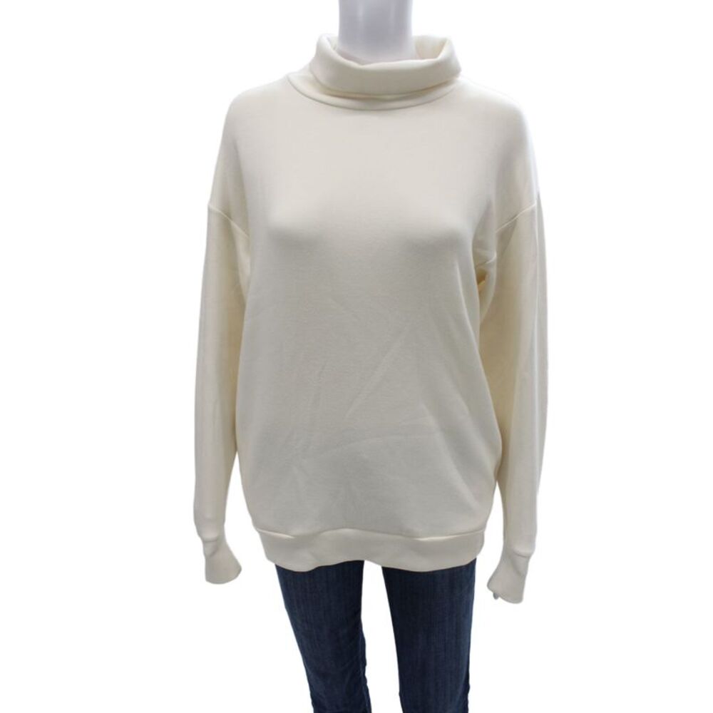 All Access Womens Pullover Sweatshirts Beige Turtleneck Long Sleeve Size XS